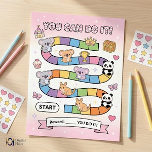 Cute Animal Reward Chart Printable for Kids | Behavior Chart PDF | Toddler Routine Chart | Motivation Chart | Digital Download