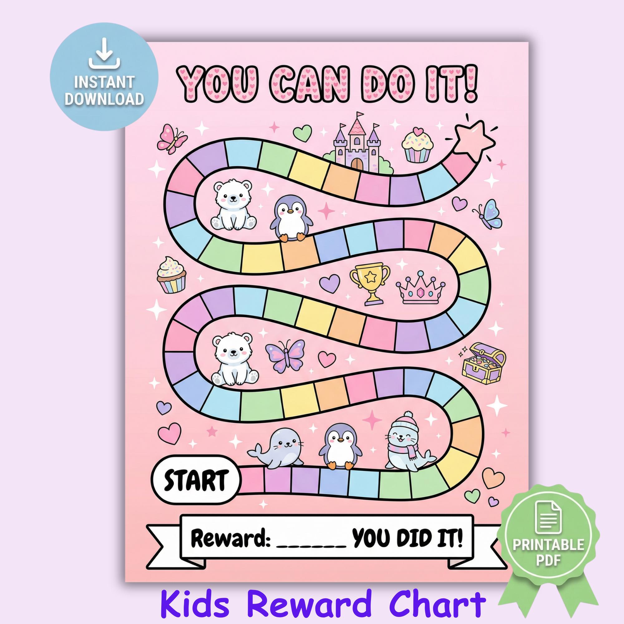 Pink Reward Chart Printable for Kids | Princess Behavior Chart ...