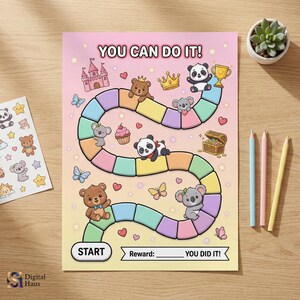 Kids Reward Chart Printable Cute Animals | Behavior & Chore Chart | Toddler Routine Tracker | Motivation Chart for Kids | Digital Download