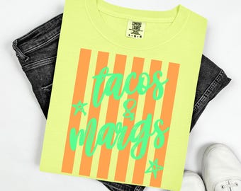 Tacos & Margs Graphic Tee - Foodie - Vacation Tee - Funny Shirt - Summer