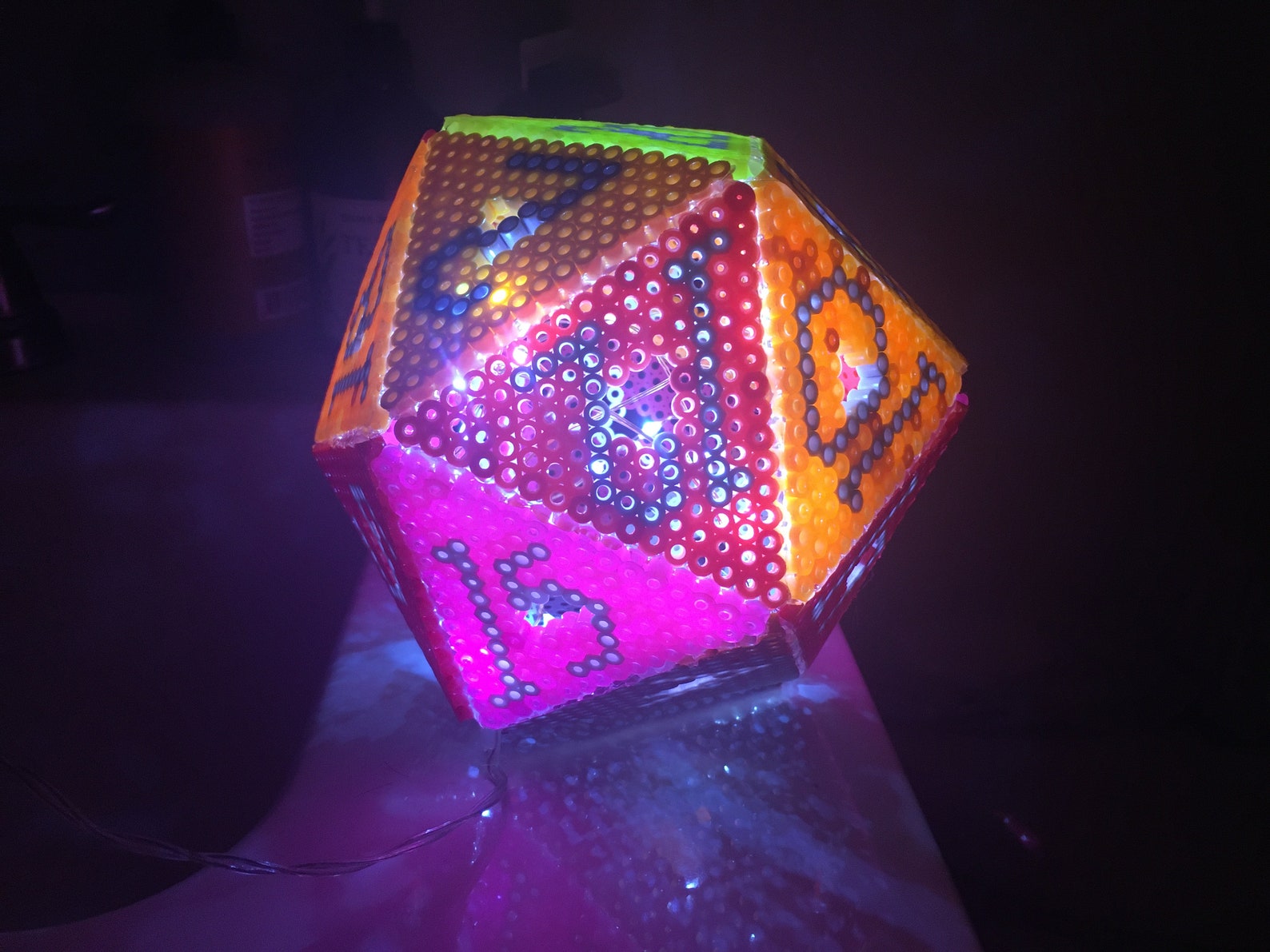 D20 Polyhedral Icosahedron Lamp Night Light D&D Tabletop Dice Etsy