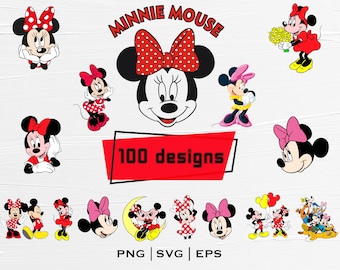 Minnie Mouse SVG Bundle, Disney PNG Clipart for Cricut & Silhouette, Printable Shirt Design