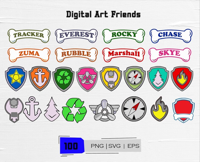 Paw Patrol SVG Bundle, Cricut Files, Birthday Party Designs (digital ...
