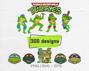 Ninja Mutants SVG Bundle | Cartoon Ninja Cut Files (Digital Download)