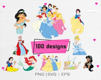 Princess SVG Bundle, Fairytale Clipart for Cricut, Birthday Shirt Design (Digital Download)
