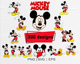 Mickey Mouse SVG Bundle, Cartoon Clipart for Cricut (Digital Download)
