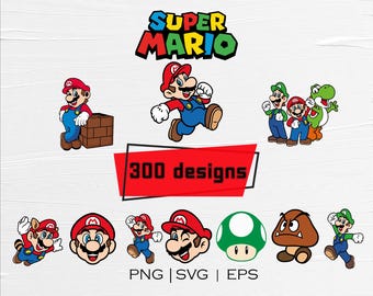 Mario SVG Bundle, Cartoon Clipart for Cricut (Digital Download)