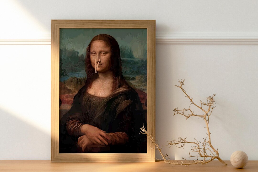 Funny Mona Lisa Bathroom Canvas Print, Toilet Humor Wall Art ...