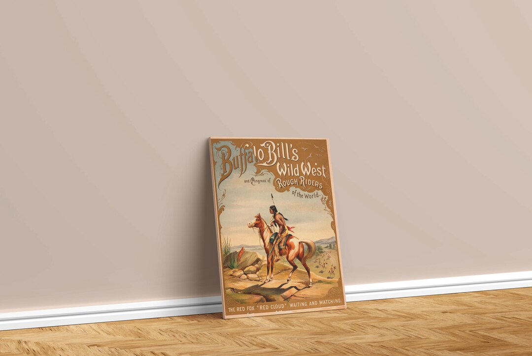 Canvas Poster Buffalo Bill Wild West Vintage Poster Canvas Print ...