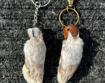 Genuine Rabbit Foot Keychain: Natural Lucky Charm