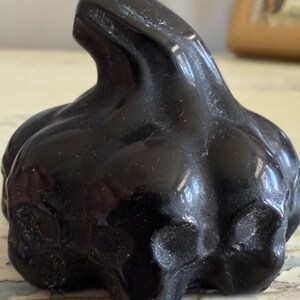 Pumpkin Skull Crystal Carving in Serpentine, Ruby Zoisite or Black Obsidian