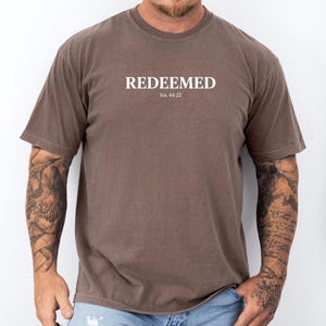 Camiseta Redimida Isaías 44:22, Escritura Cristiana, Camiseta para Hombre, Camiseta Basada en la Fe, Camiseta con Versículo Bíblico, Regalo Religioso, Ropa para Creyentes