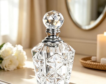 Mini frasco de perfume de cristal de 3 ml, vial de aceite esencial de vidrio facetado, botella de perfume vacía portátil, accesorio decorativo para tocador.