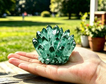 Natural Green Quartz Crystal Cluster Raw Crystal Home Decor Ornament Gift