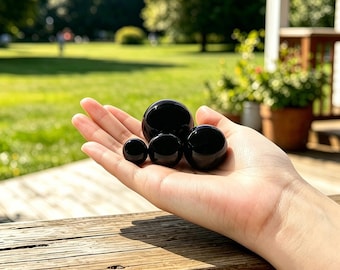 Esfera de obsidiana natural, esfera de cristal de obsidiana negra, bola de decoración para el hogar, regalos