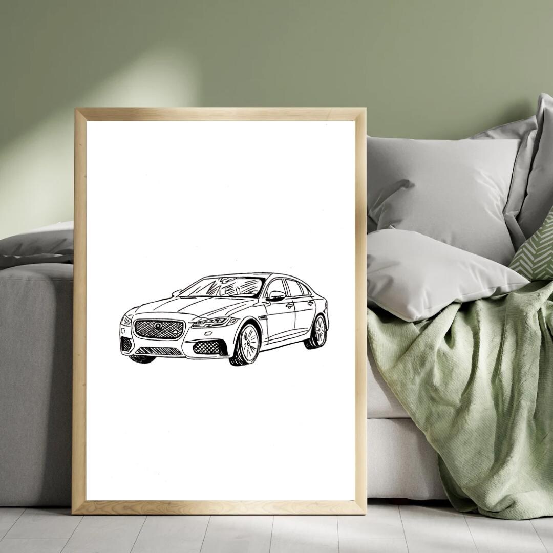 Personalised Car Drawing - 100% Hand Drawn Custom Car Portrait ...