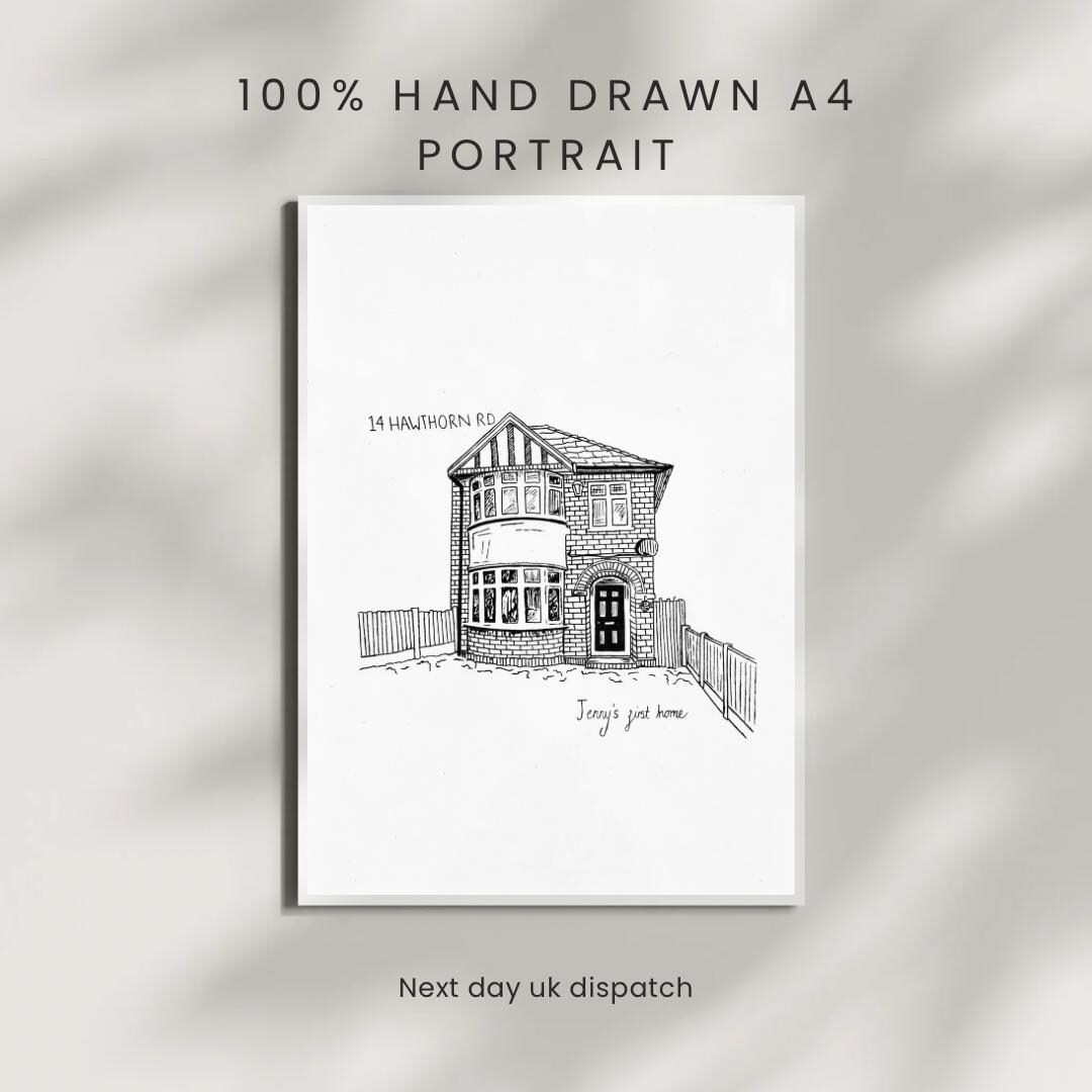 Personalised New Home Gift - Custom House Portrait From Photo - First ...