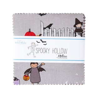 SPOOKY HOLLOW, by Riley Blake Designs, 42, 5 Inch Squares, Halloween, Bats, Cats, Adorable! Quilting, Sewing, Crafting, #510570-42