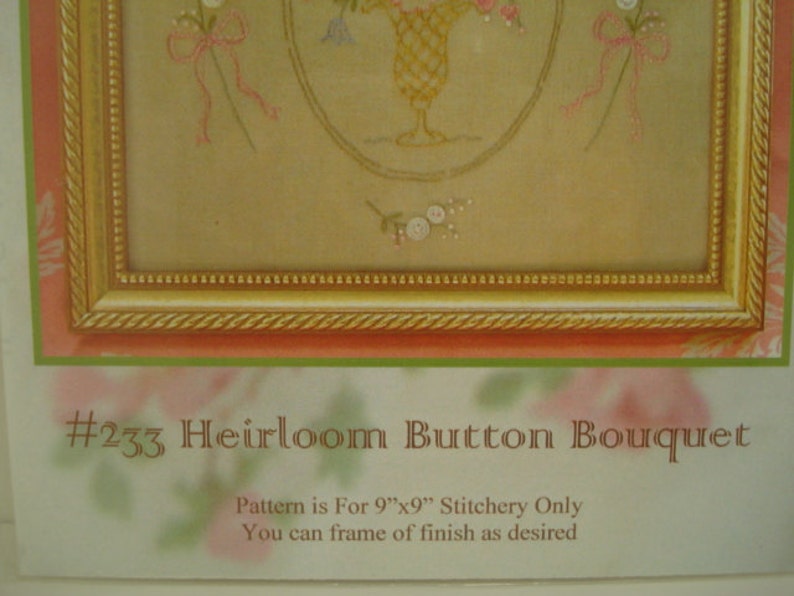 Hill Pattern #233 Heirloom Button Bouquet Elegant Gorgeous Embroidery Frameable 9X9 Stitchery Crab-Apple