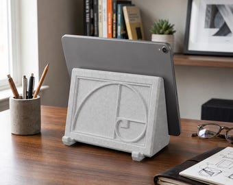Tablet Stand with Storage & Fibonacci Motif