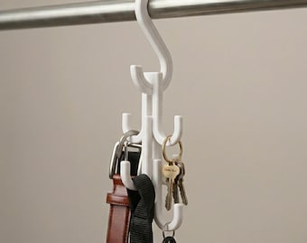 Minimalist Closet Rod Organizer | Belt Hanger & Key Holder