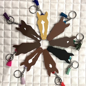 Custom personalized horse marking face keychain