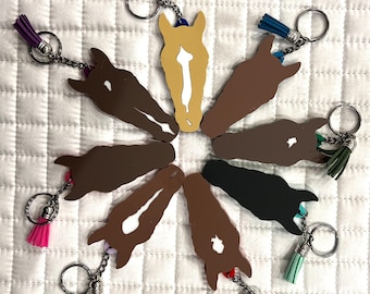 Custom personalized horse marking face keychain