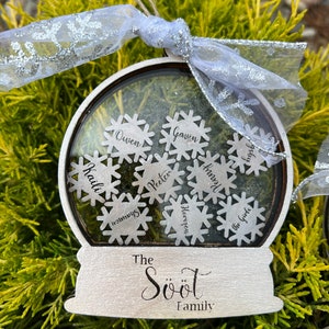 Personalized snow globe ornaments