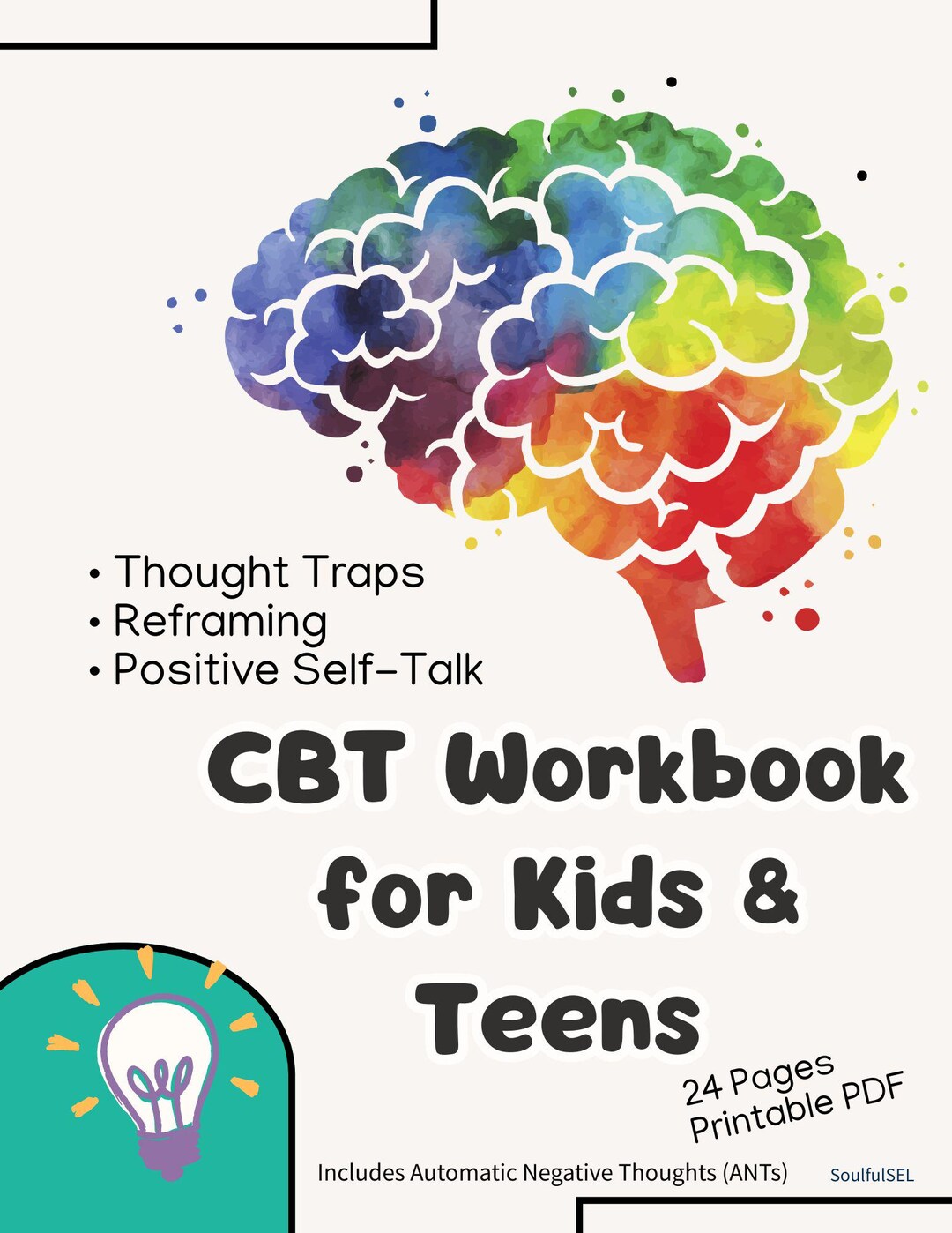 CBT Workbook for Kids & Teens | Thought Reframing (printable PDF) - Etsy