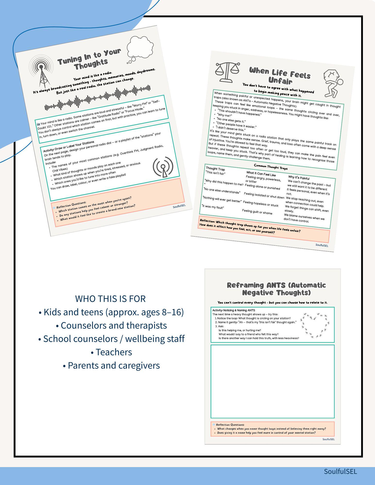 CBT Workbook for Kids & Teens | Thought Reframing (printable PDF) - Etsy
