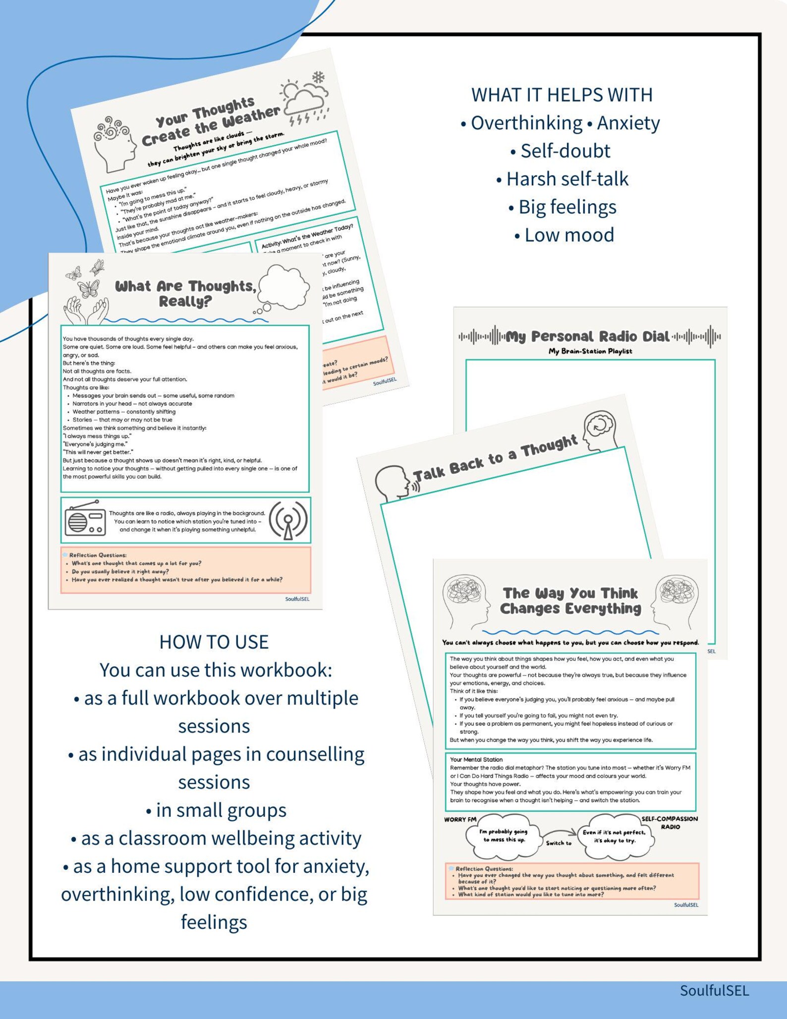 CBT Workbook for Kids & Teens | Thought Reframing (printable PDF) - Etsy