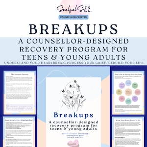 Breakup Recovery Program for Teens & Young Adults | Heartbreak Workbook PDF | Grief Journal | First Love Healing Guide
