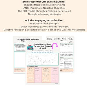 Caderno de exercícios de TCC para crianças e adolescentes | Reestruturação de pensamentos (PDF para impressão) imagem 4