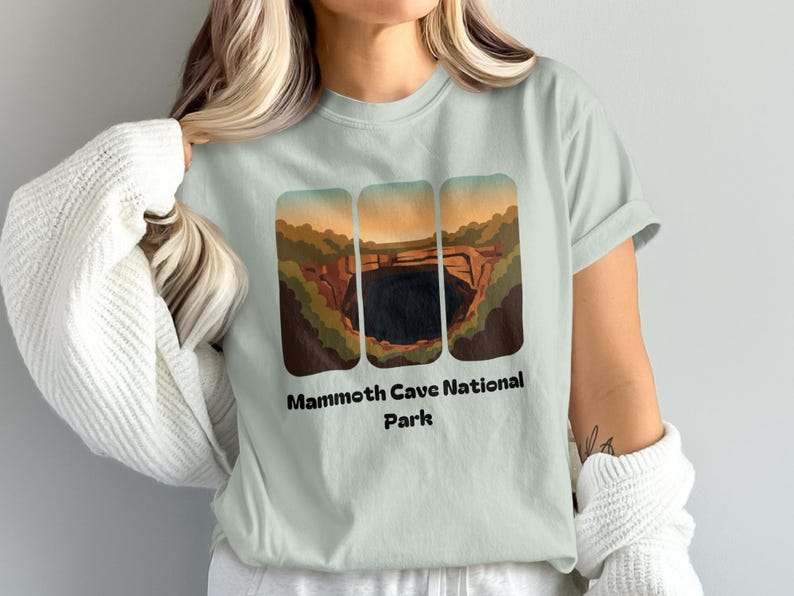 Mammoth Cave National Park Shirt, Retro Cave Art Graphic Tee, National Park Lover Gift, Adventure Travel T-Shirt, Nature Lover Clothing