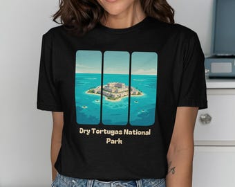 Dry Tortugas National Park T-Shirt, Fort Jefferson Florida Keys Retro Art Tee