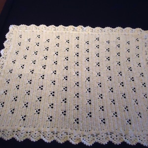 Beautiful White Crocheted baby blanket