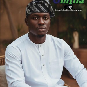 Yoruba Aso Oke Fila Hat, Handwoven, Traditional African Cap image 5