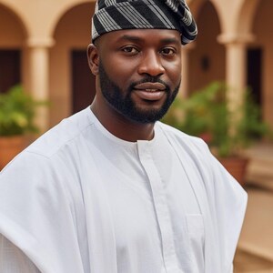 Yoruba Aso Oke Fila Hat, Handwoven, Traditional African Cap image 7