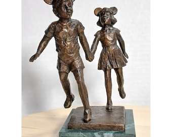 Escultura em bronze temática da Disney assinada por Dennis Smith, intitulada "O Veterano".