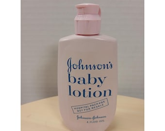 Rare 1970s VTG Johnsons Baby Lotion Hospital Gift PINK 4oz  Size Plastic Bottle