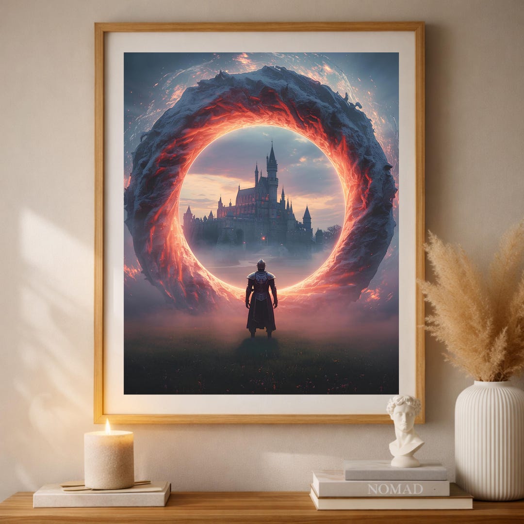 Dark Fantasy Castle Portal Knight Art - Etsy UK