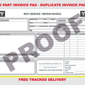 A4-fakturablock, MOT-verkstadsservicebok, 50 set (NCR)