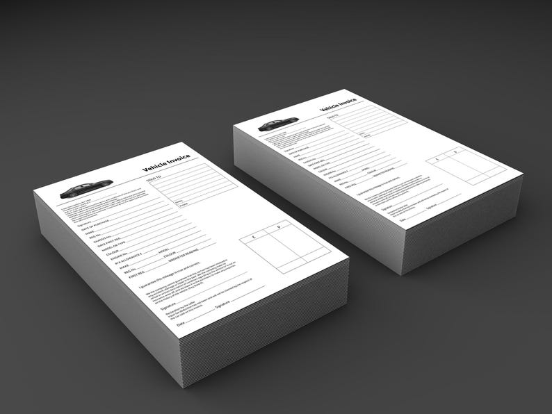 A4 Used CAR VEHICLES SALES Invoice Pad Receipt Buying & Selling Cars ...