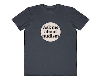 Fragen Sie mich nach FKK-T-Shirt | Auffällige Retro Grafik