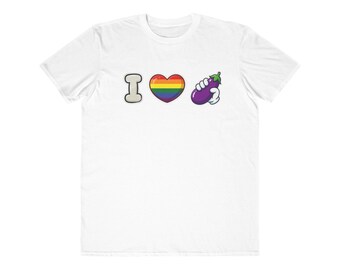 I Heart Eggplant Emoji Pride Tee | Funny Food Emoji Shirt