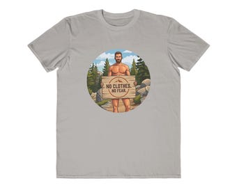 Keine Kleidung keine Angst Illustration T-Shirt | Wilderness Camping Grafik Tee