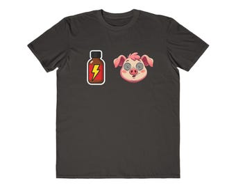 Braune Flasche Schwein Tee | Lustiges Emoji Illustration Shirt