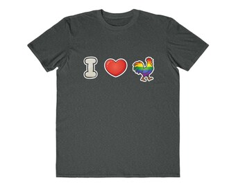 I Heart Rainbow Rooster Tee | Pride Rooster Graphic Shirt