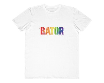 BATOR Regenbogen Druckbuchstaben T-Shirt | Pride Typografie T-Shirt