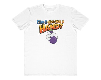 Kann ich Ihnen helfen? Cartoon Hand T-Shirt | Witziges Spruch T-Shirt